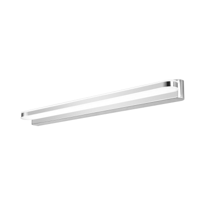 Chrome Curved/Straight LED Vanity Sconce Simple Stainless Steel Small/Large Wall Lighting in Warm/White Light
