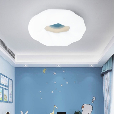 Creative Kids LED Flush Mount Light White/Blue/Coffee Cloud Shaped Ceiling Lighting with Acrylic Shade