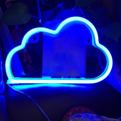 Kids Cloud Mini Night Light Plastic Bedroom LED Wall Night Lamp in White, Warm/Blue Light