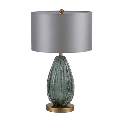 Oval Hand-Blown Seedy Glass Night Lamp Modern 12