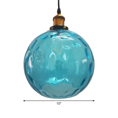 Sphere Blue Water Glass Pendant Lighting Simple 8