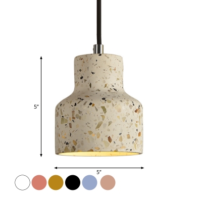 Terrazzo Bottle Mini Hanging Light Loft Style 1 Bulb Dining Table Suspension Pendant in Red/Pink/Blue