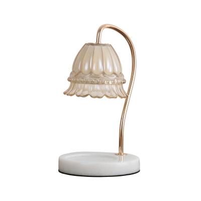 Fl Beige Glass Night Lamp Modern, Home Alabama Touch Table Lamp Brass