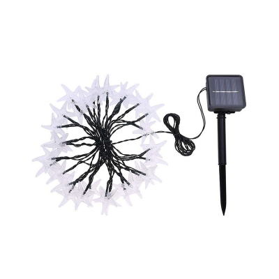 21.3ft Cartoon Starfish Solar Light String Plastic 30 Heads Garden Fairy Lighting in Black, Blue/White/Warm Light