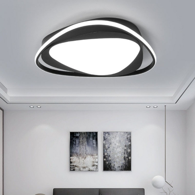 Black Double Triangle Flushmount Light Nordic Acrylic Surface Mounted LED Ceiling Lamp in Warm/White Light