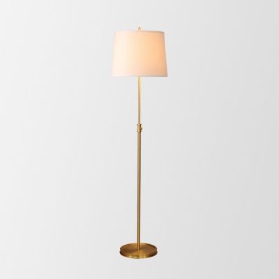 Height Adjustable Fabric Bucket Floor Light Minimalist Single Bedroom Floor Lamp in Gold