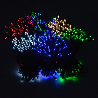 39.37ft Solar Neon Light Strip Artistic Plastic 100 Lights Black LED String Lamp in Warm/White/Red Light