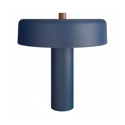 Metal Mushroom Night Lamp Minimalistic 2 Bulbs White/Blue/Copper Finish Table Light for Bedroom