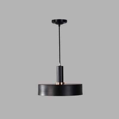 Metal Pot-Lid Drop Pendant Macaron Single Grey/White/Orange Ceiling Suspension Lamp over Dining Table