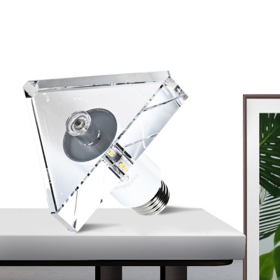 Minimalistic LED Flush Mount Ceiling Light Clear Triangular Flushmount with Crystal Shade