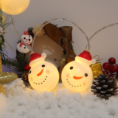13.1/16.4/32.8ft Snow Santa Kids Room String Light Plastic 40/50/80 Bulbs Cartoon LED Battery Festive Lighting in White