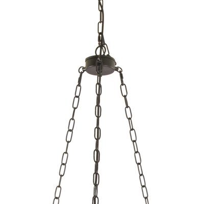 4 Lights Jute Rope Chandelier Pendant Loft Style Beige and Black Tyre Dining Room Suspension Lamp
