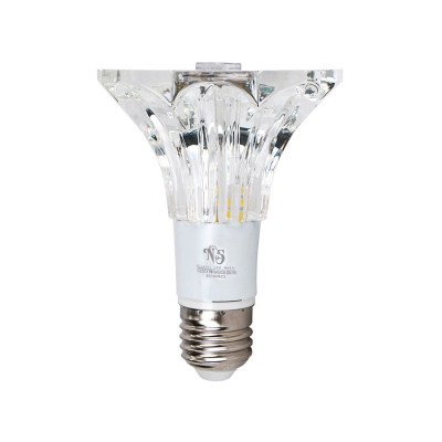 Balcony LED Flushmount Ceiling Lamp Minimalist Clear Flush Light with Floweret Crystal Shade, Warm/Natural/3 Color Light