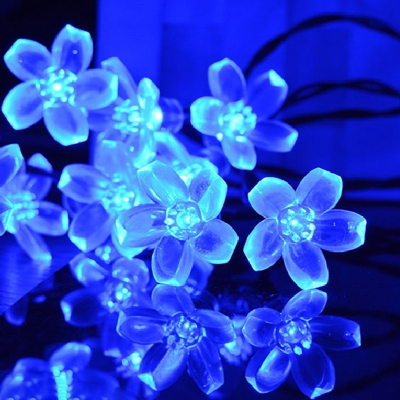Clear Cherry Solar Festive Lighting Decorative 30-Bulb Plastic LED String Lamp in Warm/White/Multi-Color Light, 13.1ft
