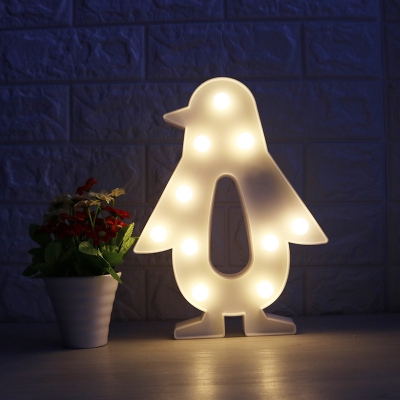 Penguin/Bell/Deer LED Night Lamp Nordic Plastic White Mini Wall Night Light for Christmas Decor