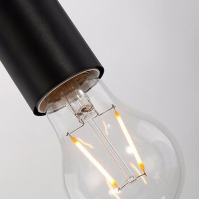 Simplicity Fish Shaped Hanging Lamp Single-Bulb Iron Ceiling Pendant Light in Black