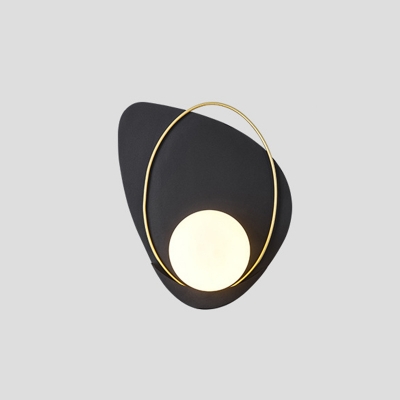 Simplicity Petal Flush Wall Sconce Metal 1 Bulb Living Room Left/Right Wall Lamp in Black/Gold