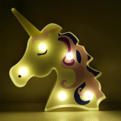 Alpaca/Unicorn/Dinosaur Plastic Night Light Kids Style White/Pink/Purple Battery Powered LED Wall Night Lighting