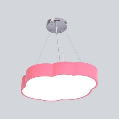 Cloud Kids Bedroom Ceiling Hang Lamp Acrylic Cartoon Style LED Chandelier Pendant in Red/Pink/Yellow