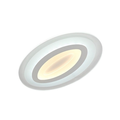 Oval Ultrathin Bedroom Ceiling Lighting Acrylic Minimalist LED Flush Mount in Warm/White Light, 23