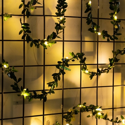 PVC Ivy Battery Fairy Light Nordic 20/50 Bulbs Green LED Festive Lamp for Room Decor, 6.5/16.4ft