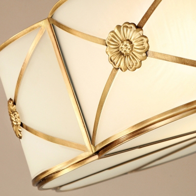 Sandblasted Glass Gold Flushmount Light Clover Shaped 3/4/6 Bulbs Classic Flush Ceiling Light Fixture