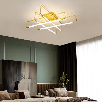Traverse Bedroom Ceiling Flush Light Acrylic Postmodern Small/Large LED Flushmount in Black/Gold, White/3 Color Light/Remote Control Stepless Dimming