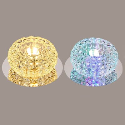 3/5w Mini Donut Foyer Ceiling Lamp Clear Crystal Modern LED Flush Mounted Light in Warm/White/Blue Light