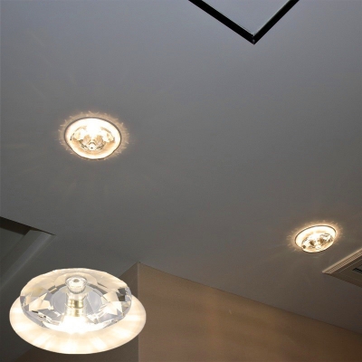Creative Simple Diamond Shaped Flush Light Clear Crystal Hallway LED Ceiling Mounted Lamp in Warm/Nature Light