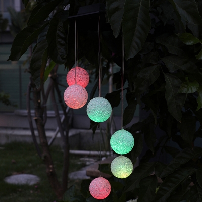 Decorative Solar LED Patio Lamp Clear Butterfly/Ball/Hummingbird Multi-Light Pendant with Plastic Shade