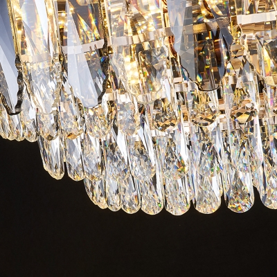 Postmodern Tier Suspension Pendant Cut K9 Crystal 8/11/21 Lights Dining Room Chandelier in Gold