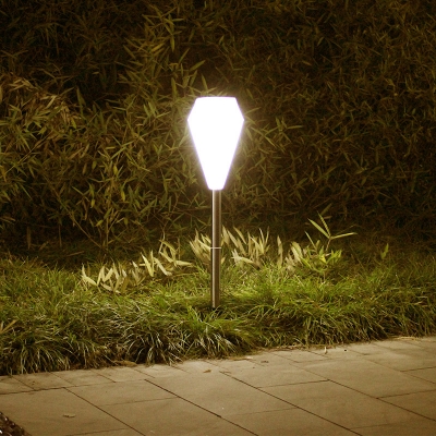 1 Piece Diamond Solar Stake Lamp Minimalism ABS White LED Ground Light in Warm/White Light