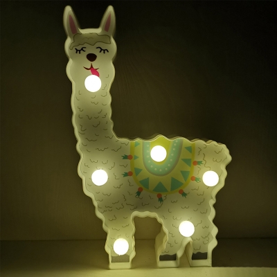 Alpaca/Unicorn/Dinosaur Plastic Night Light Kids Style White/Pink/Purple Battery Powered LED Wall Night Lighting