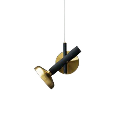 Black-Brass Torch Shaped Pendant Lamp Post-Modern 1 Head Metal Suspended Lighting Fixture