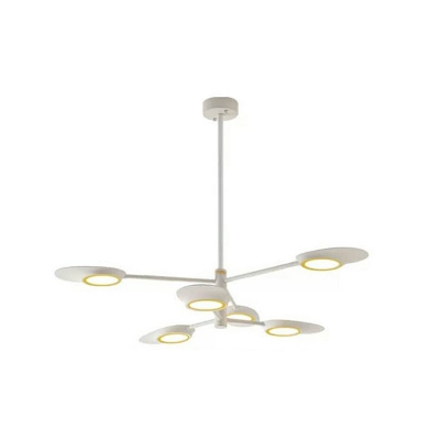 Burst Design Oval Chandelier Postmodern Metal 6/8-Head Black/White/Gold Hanging Lamp for Bedroom, Small/Large