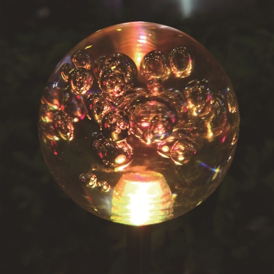 Clear Bubble Ball Solar Stake Light Set Cartoon Acrylic LED Pathway Lamp for Garden, 1 Piece