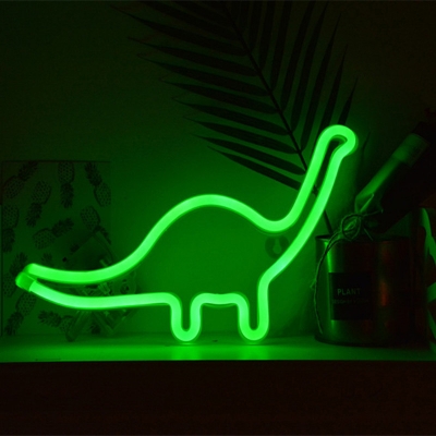 Dinosaur Boys Room Wall Night Lamp Plastic Cartoon Battery LED Night Light in White