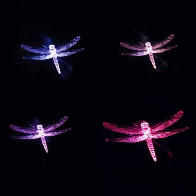 Hummingbird/Dragonfly/Butterfly Path Lamp Cartoon Plastic Garden LED Solar Stake Lighting in White, Pack of 1 Piece