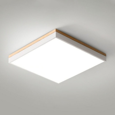 Nordic Round/Square/Rectangle Flushmount Acrylic Living Room LED Ceiling Flush Mount Light in Wood, White Light
