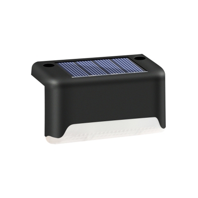 Pack of 2 PCs Solar LED Stair Light Modern Corner Brace Shaped Plastic Wall Lamp in Black/Bronze