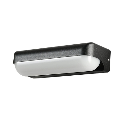 Small/Large Capsule Wall Lamp Fixture Contemporary Metal Courtyard LED Sconce in Matte Black