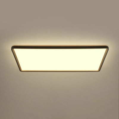 Square/Rectangle Bedroom Ceiling Mount Lamp Acrylic Simple LED Flush Light Fixture in Black