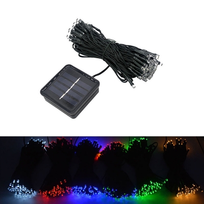 39.37ft Solar Neon Light Strip Artistic Plastic 100 Lights Black LED String Lamp in Warm/White/Red Light