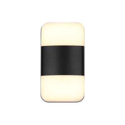 Black Rectangle Flush Wall Sconce Minimalist 1/2-Light Acrylic LED Wall Light for Balcony