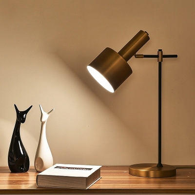 Grenade Study Room Desk Lamp Metal 1 Light Postmodern Adjustable Reading Book Light in Brass