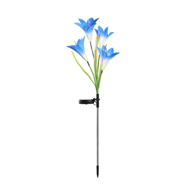 Pack of 1 Pc Lily Solar Stake Lamp Contemporary Plastic Pathway LED Ground Light in White/Red/Blue