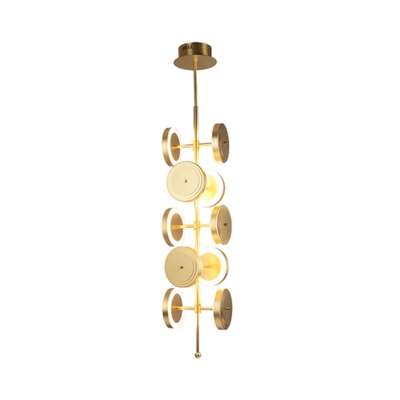 Postmodern Style Circle Chandelier Metal 6/8-Head Living Room Ceiling Suspension Lamp in Gold
