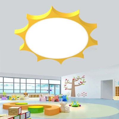 Sun Shaped Nursery Flush Light Acrylic 26