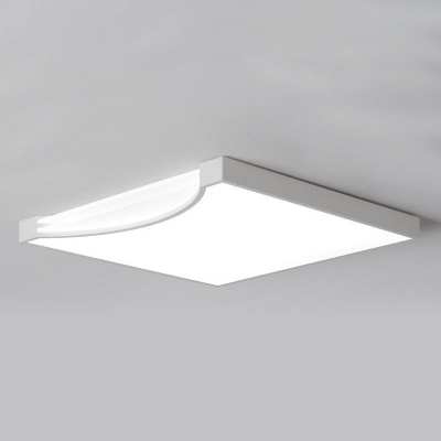Ultrathin Living Room LED Ceiling Lighting Simple Black/White Flush Mount with Square Acrylic Shade, Warm/White Light