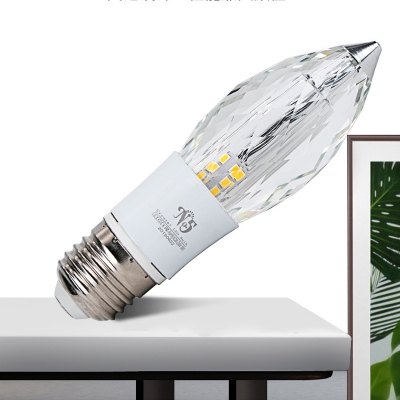 Clear Bulb Shaped Mini Ceiling Light Minimalism Beveled-Cut Crystal LED Flush Mounted Lamp in Warm/Natural Light